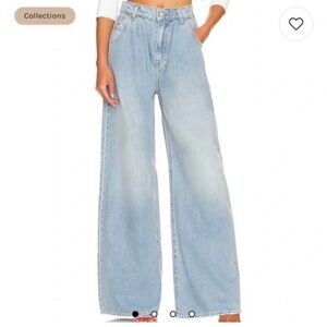 GRLFRND Chloe wide leg pleated jeans